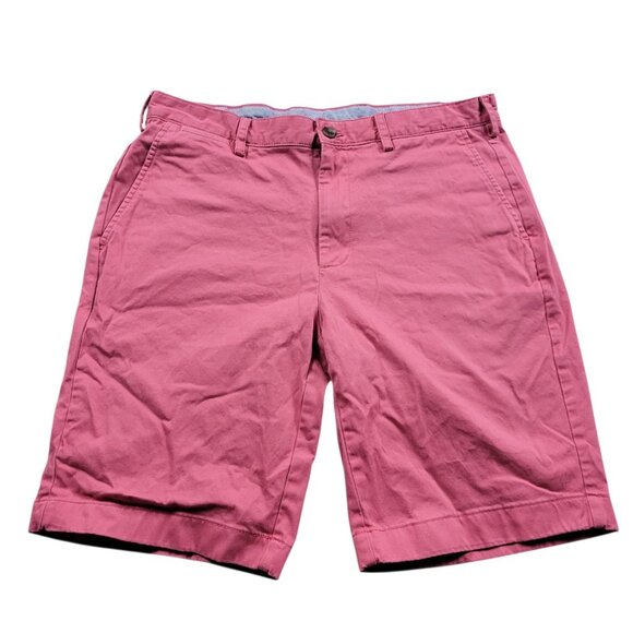 Brooks Brothers Shorts Mens 35 Salmon Pink Flat Front Preppy Chino - Picture 1 of 7